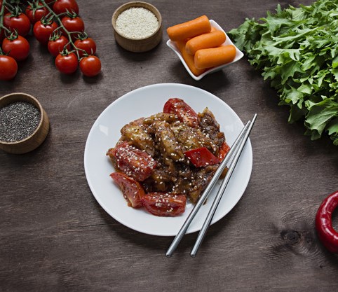 آموزش گام به گام  تهیه سالاد بادمجان با سس کنجد